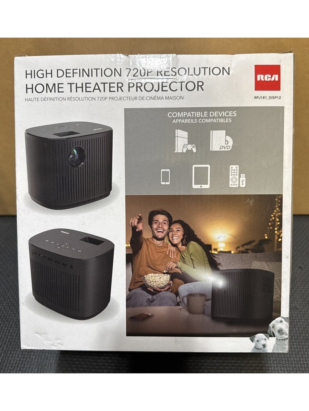 New RCA RPJ181 HD (720p) Smart LED Home Theater Projector 37-140"